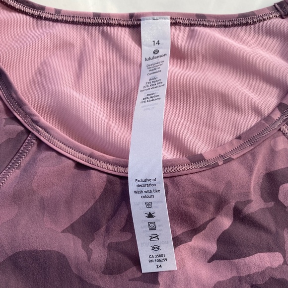 Lululemon Sculpt Tank *Cropped - Incognito Camo Pink Taupe Multi Sz 14 N… - Picture 11 of 12